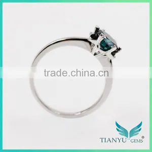 1 ct Color Moissanite Green Moissanite 925 Sliver Rings for Women Party Rings Jewelry thumbnail-4