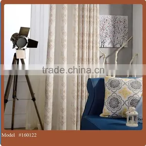 2016 Hot Sale Beautiful Polycotton Embroidery French Window Curtains Fabric thumbnail-1