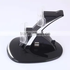 Portable Blue LED Dual Charger 2in1 Power Station And Storage Stand With Double USB Port For PS3 Controllers thumbnail-3