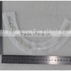 2016 Fahion Handmade Crystal Tube Bead Collars, White Organza Beaded Collar for Garment thumbnail-2