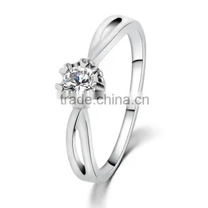 Lucury Plating New Fashion Wedding Diamond Platinum Rings thumbnail-1