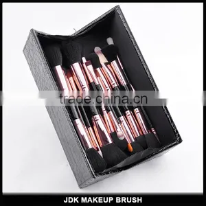 Duo End Rose Gold 14pcs Fiber Hair Makeup Brush Set Gift Box Pacakging Beauty Brush Custom Logo Makeup Brushes for Sale thumbnail-5