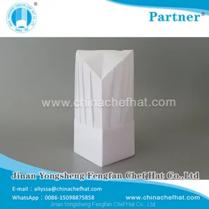 80g Special White Non Woven Round Top Cook Cap Disposable Chef Hat thumbnail-1
