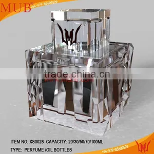 Clear Perfume Bottle With Beatiful Cuts thumbnail-1