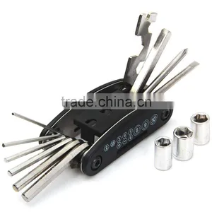 Outdoor Multi-purpose Black Bicycle Repair Tool Puller Wrench for MTB Bike Spanner Pump Set Riding Cycling thumbnail-1