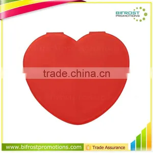 Mini Plastic 2 Comparterment Heart Shaped Pill Box thumbnail-1
