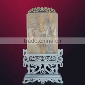 Chinese Marble Through Carved Dragon Relief thumbnail-1