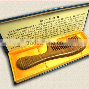 Anti-static Sandalwood Comb With Handle for Curly Hair thumbnail-4