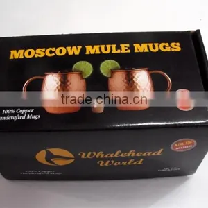 Solid Copper Hammered Moscow Mule Mug 16 Oz With Gift Box thumbnail-2