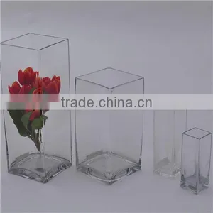 Handblown Tall Square Glass Vases Cheap thumbnail-2