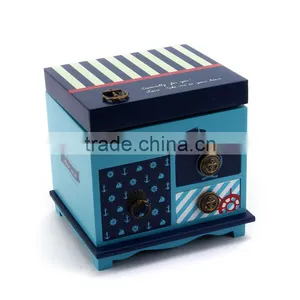 N165 Nice Blue Drawer Jewelry Storage Box thumbnail-1