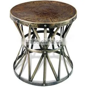 Hammered Side Table Cum Stool thumbnail-1