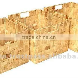 Baskets/ Waterhyacinth Baskets/ Storage Basket Set 3 Pieces thumbnail-1