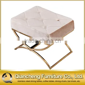White Velvet Leisure Chair With Bent Rose Golden Stainless Steel Base thumbnail-4