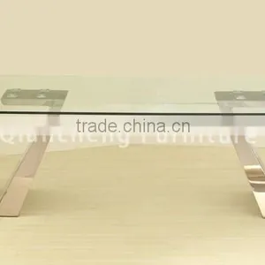 New Simple Design Clear Glass Dining Table for 8 People thumbnail-2
