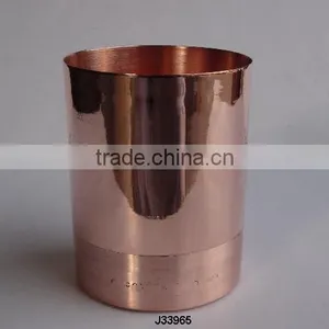Two Tone Solid Copper Candle Holder With Mirror Polish thumbnail-1