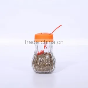 6oz Clear Glass Spice Jar With Decorative Screw Top Lid Plastic Spoon thumbnail-1