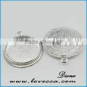 Round Cabochon Pendant Settings ,alloy Pendant Base for Cabochons,fashion Necklace Pendant Tray thumbnail-1