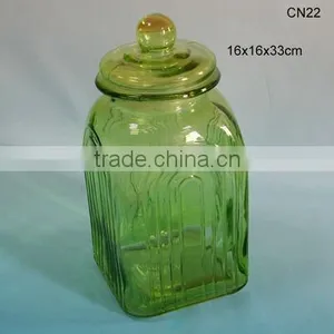 Classic Square Green Glass Honey Jar CN22 thumbnail-1