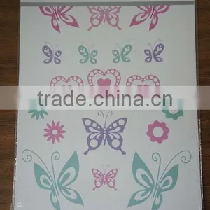 Lovely Flowers in the Wind Wall Decal - Pink Butterfly Design thumbnail-1