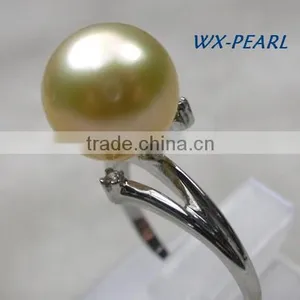 Fashion Gold Stainless Steel Golden Pearl Rings thumbnail-2