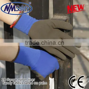 NMSAFETY 18 Gauge Latex Work Gloves Gadening Gloves Sandy Latex Gloves thumbnail-1