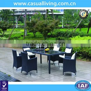 All Weather KD 7 Piece Black Rattan Patio Set thumbnail-1