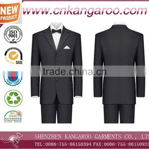 Wool Poly Blend Classical 3 Buttons Business Men's Tuxedos thumbnail-1