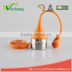 WC044 Good Quality New Design Stainless Steel With Silicone Tray Tea Tools Tea Strainer Tea Infuser - Durable and Rust Resistant thumbnail-2