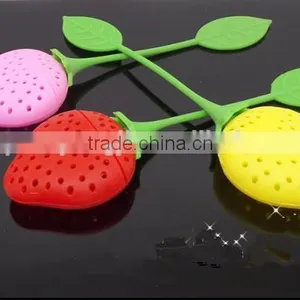 Silicone Strawberry Loose Tea Leaf Strainer Herbal Spice Infuser Filter Diffuser thumbnail-1