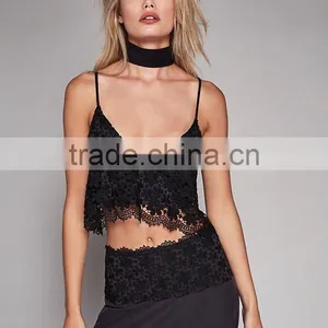 Two Piece Outfits Women Sexy Lace Top and Side Slit Long Skirt 2017 thumbnail-4