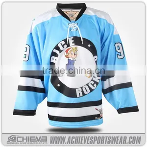 Active Custom Ice Hockey Shirts/jerseys/socks/uniform 100% Polyester Sublimation Fabric thumbnail-5