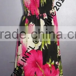 Lady Sexy Printed Smoked Tube Top Fashion Dress Bohemian Dress for Women thumbnail-3