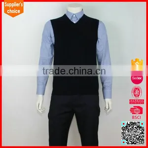 New Fashion Knitted Vest v Neck Men Sweater Vest Merino Wool Sweater Vest thumbnail-1