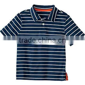 BOYS STRIPED POLO SHIRT WITH CONTRAST NECK TRIM thumbnail-1