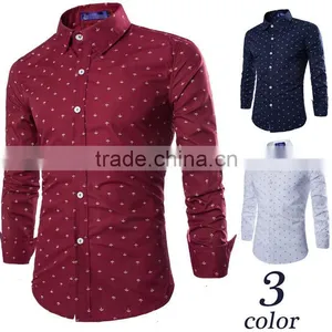 Wholesale Walson D46835a Fashion New Long Sleeve Mens Printing Dress Shirts 2015 Apparel thumbnail-3