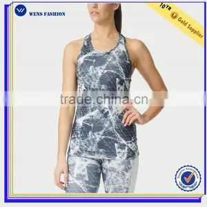 Hot Sale Custom Womens Athletic Body Building Sleevelesss Print Tank thumbnail-1