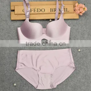 3/4 Cup Nylon Bra and Panties Set, Different Size for Choice & Breathable & Seamless, Solid, More Colors for Choice, Sold By Set thumbnail-2