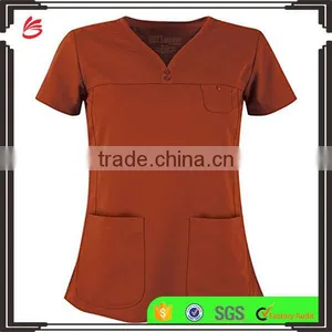 Colorful 2017 Custom Fashionable Scrub Top Nurse Hospital Uniforms Medical Scrubs Designs thumbnail-2