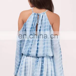 Magical Grass Apparel Rayon Light Blue Tie Dye Dress Summer thumbnail-3