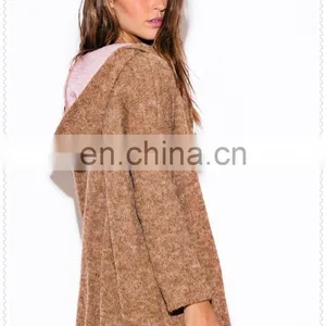 Top Quality Camel Sexy Comfortable Hoodie Sweater Jacket for Women China thumbnail-6