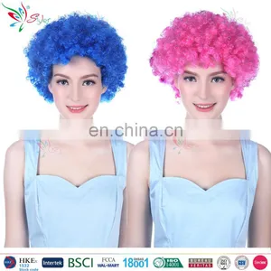 Cheap Wholesale Soccer Fans Synthetic Wig Carnival Party Football Fan Wig thumbnail-1