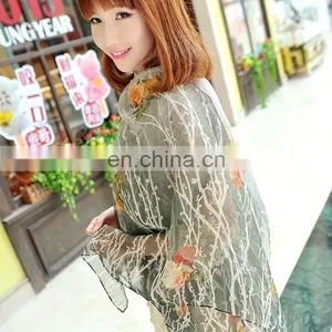 2015fashion Style Newest High Quality Silk Georgette Digital Printing Cape(SP886BL) thumbnail-2
