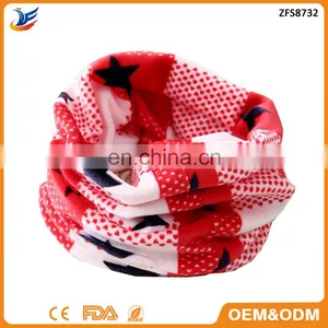 Wholesale Cartoon Printed Children Neckwear Loop Scarf Polar Fleece Scarf thumbnail-1