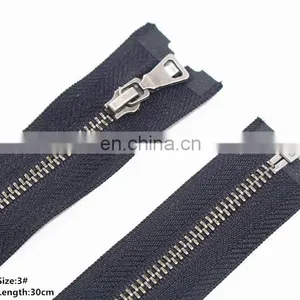 Black Colors Available 30cm 100pcs Close-open Black Metal Zippers With Pearl Slider, Multi-color #3 Zippers For DIY Sewing thumbnail-2