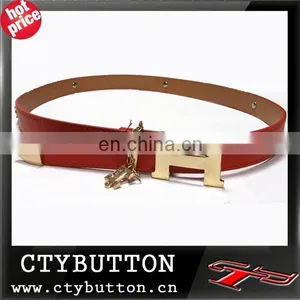 CTY016 Red Color H Buck Strong Leather Belts thumbnail-1