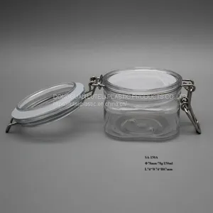 High Grade 150ml / 150g Wide Mouth Square PET Plastic Cosmetic Jar and Container With Inner Seal for Packing Face Skin Cream thumbnail-3