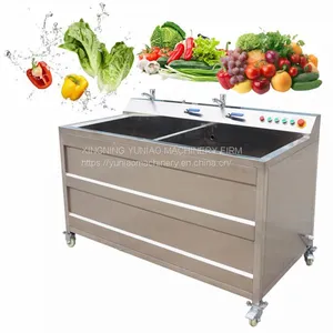Hotel Kitchen Two Tanks Vegetable and Fruit Washing Machine Ozone Fruit and Vegetable Washer WT/8613824555378 thumbnail-1