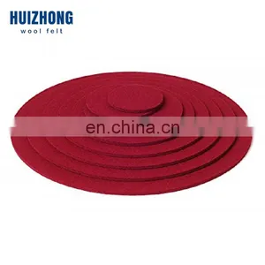 Round Square Felt Drink Coaster Cup Mat Premium Felt Cup Glass Coasters Set With Holder thumbnail-3