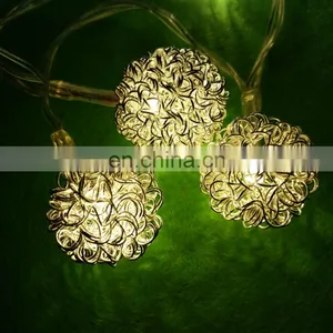 2020 New Arrival Iron Wire Ball String LED Battery Powered Metal Ball String Light thumbnail-4